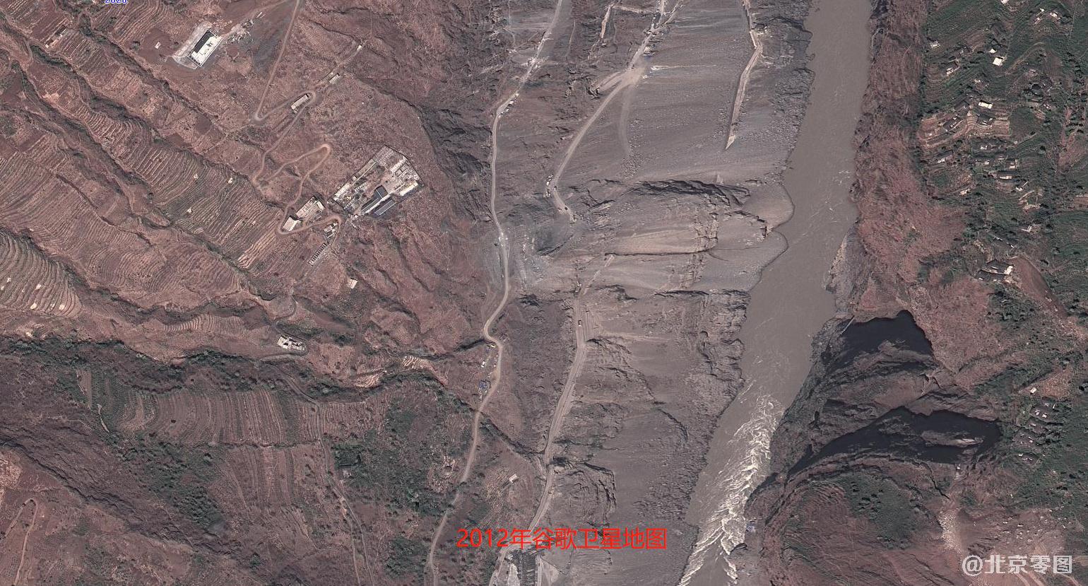 白鹤滩水电站大坝2012年谷歌卫星图