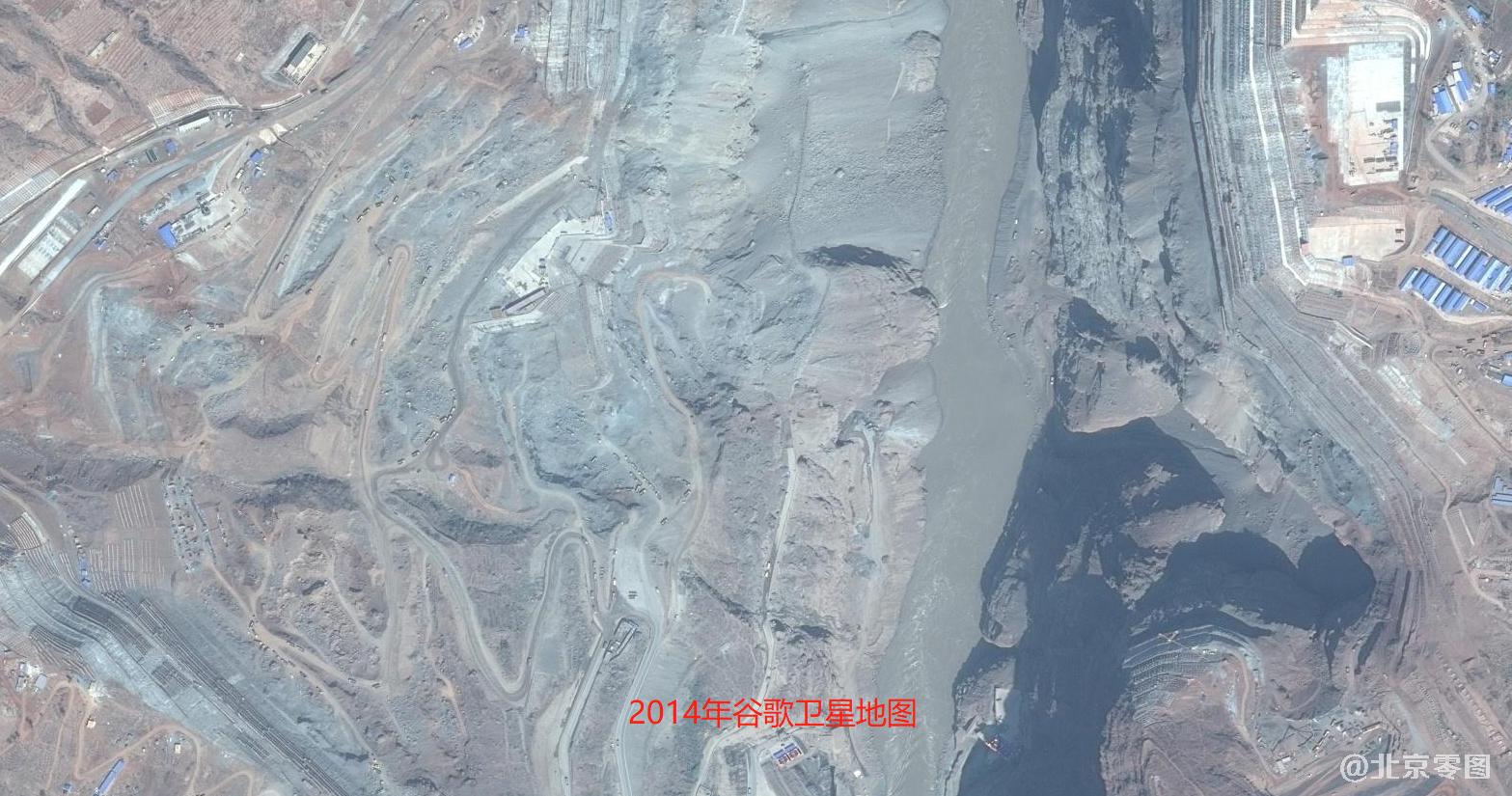 白鹤滩水电站大坝2014年谷歌卫星图