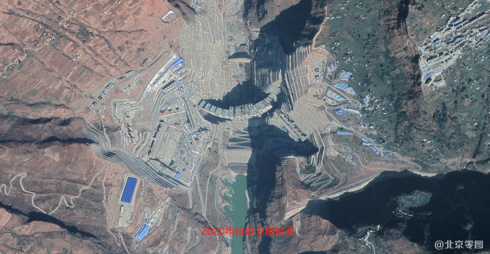 白鹤滩水电站谷歌卫星图