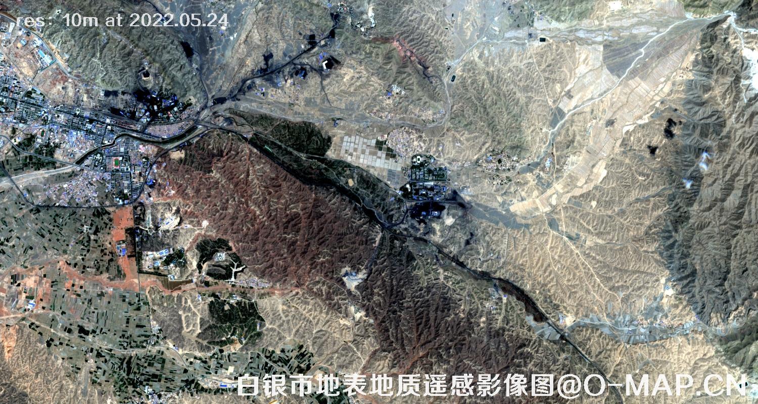 甘肃省白银市2022年5月份地表地质遥感影像图