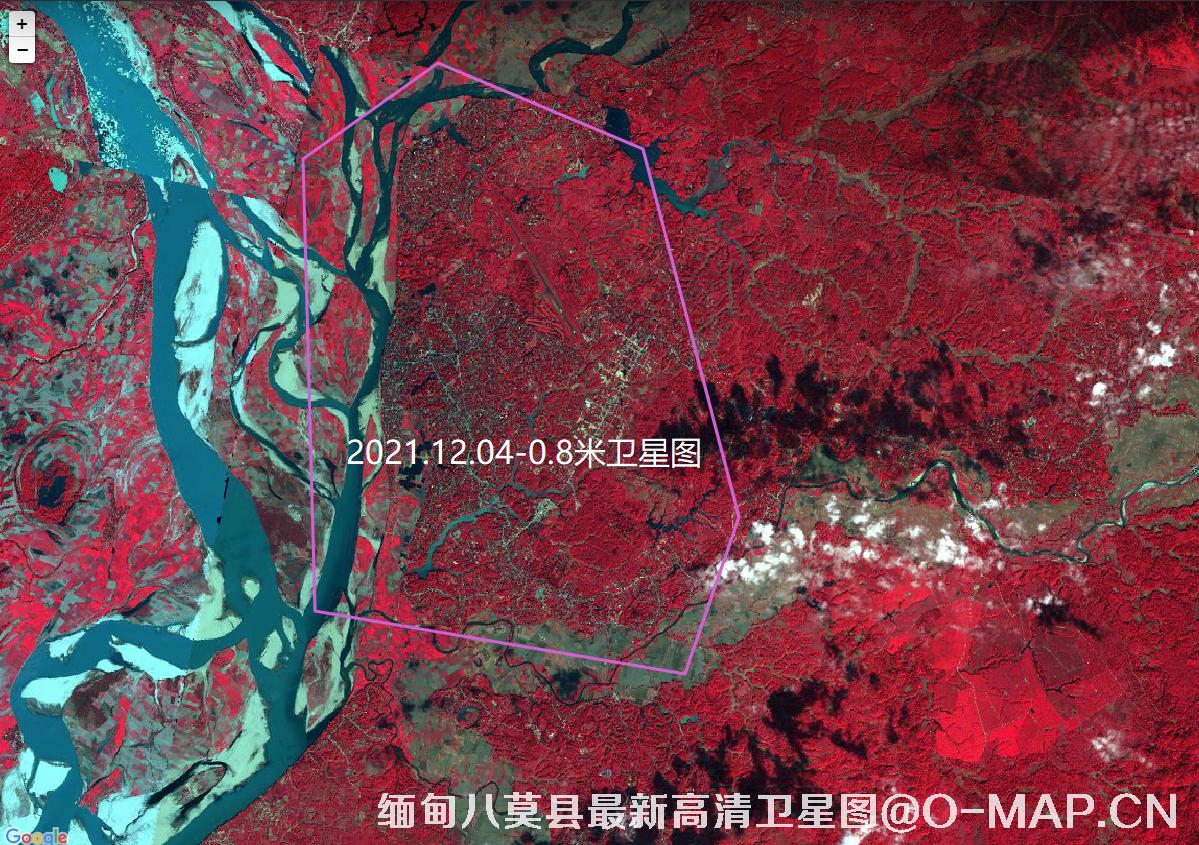 高分二号卫星拍摄的缅甸八莫县最新0.8米卫星图