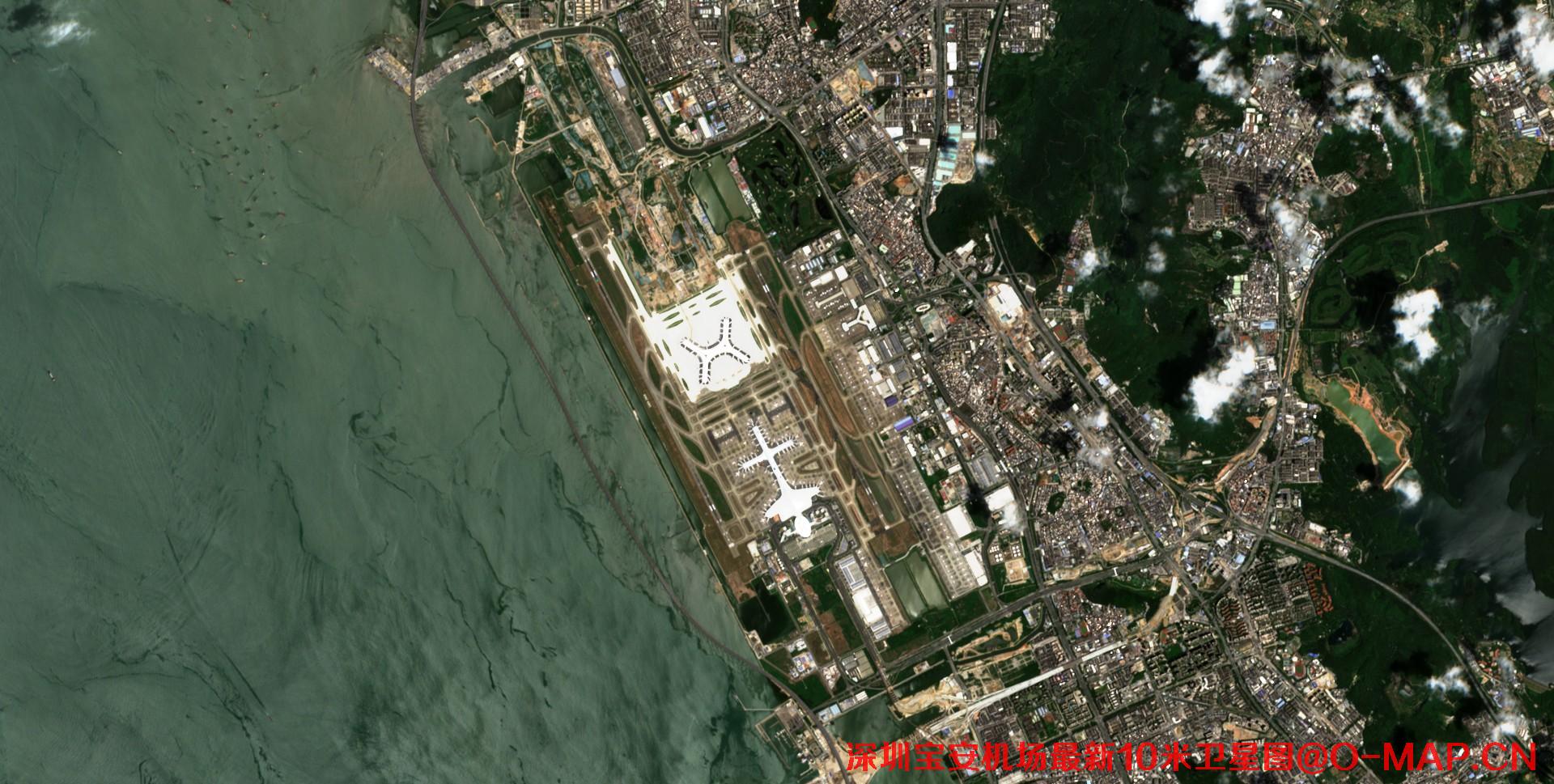 深圳市宝安国际机场2021最新10米卫星图