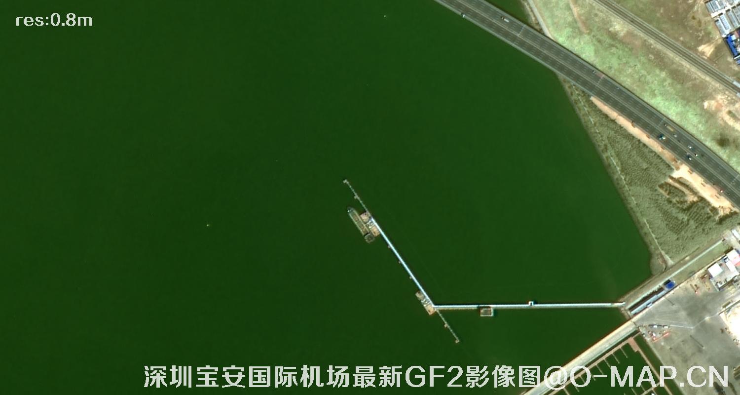广东省深圳宝安国际机场周边最新高分二号卫星影像图
