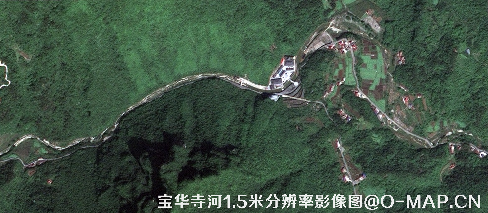 湖北省宜昌市宝华寺河流0.5米和1.5米分辨率影像图