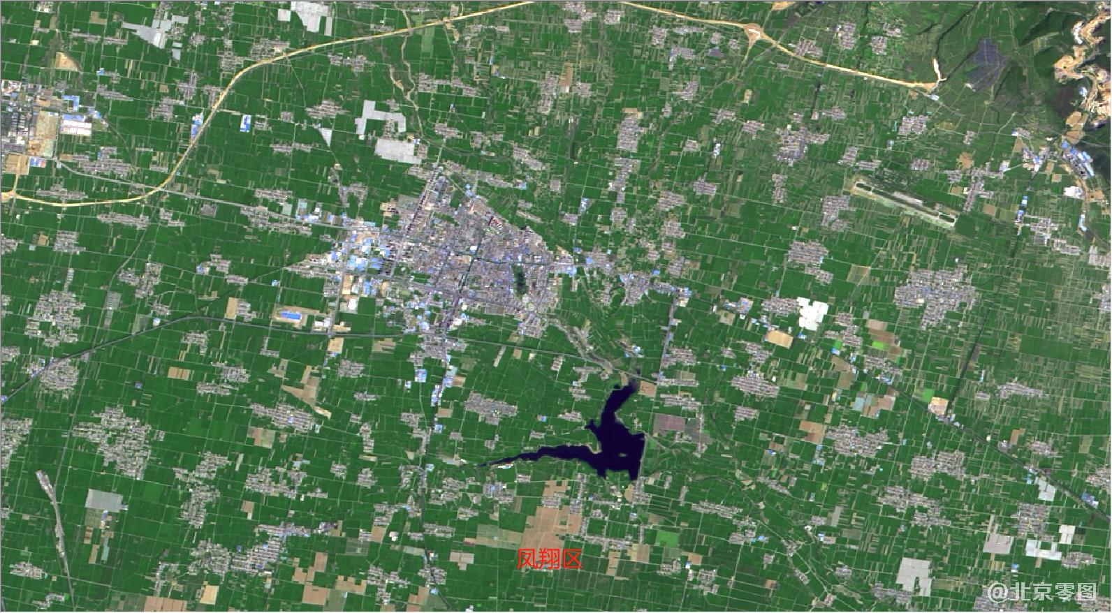 宝鸡市卫星影像图 - 凤翔区