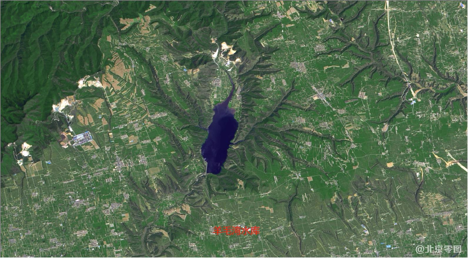 宝鸡市卫星影像图 - 羊毛湾水库