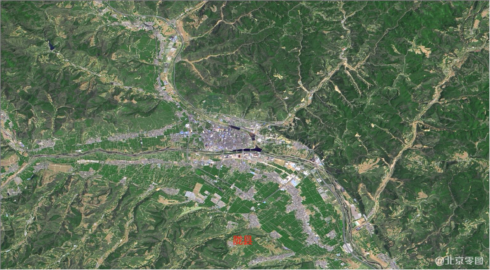 宝鸡市卫星影像图 - 陇县