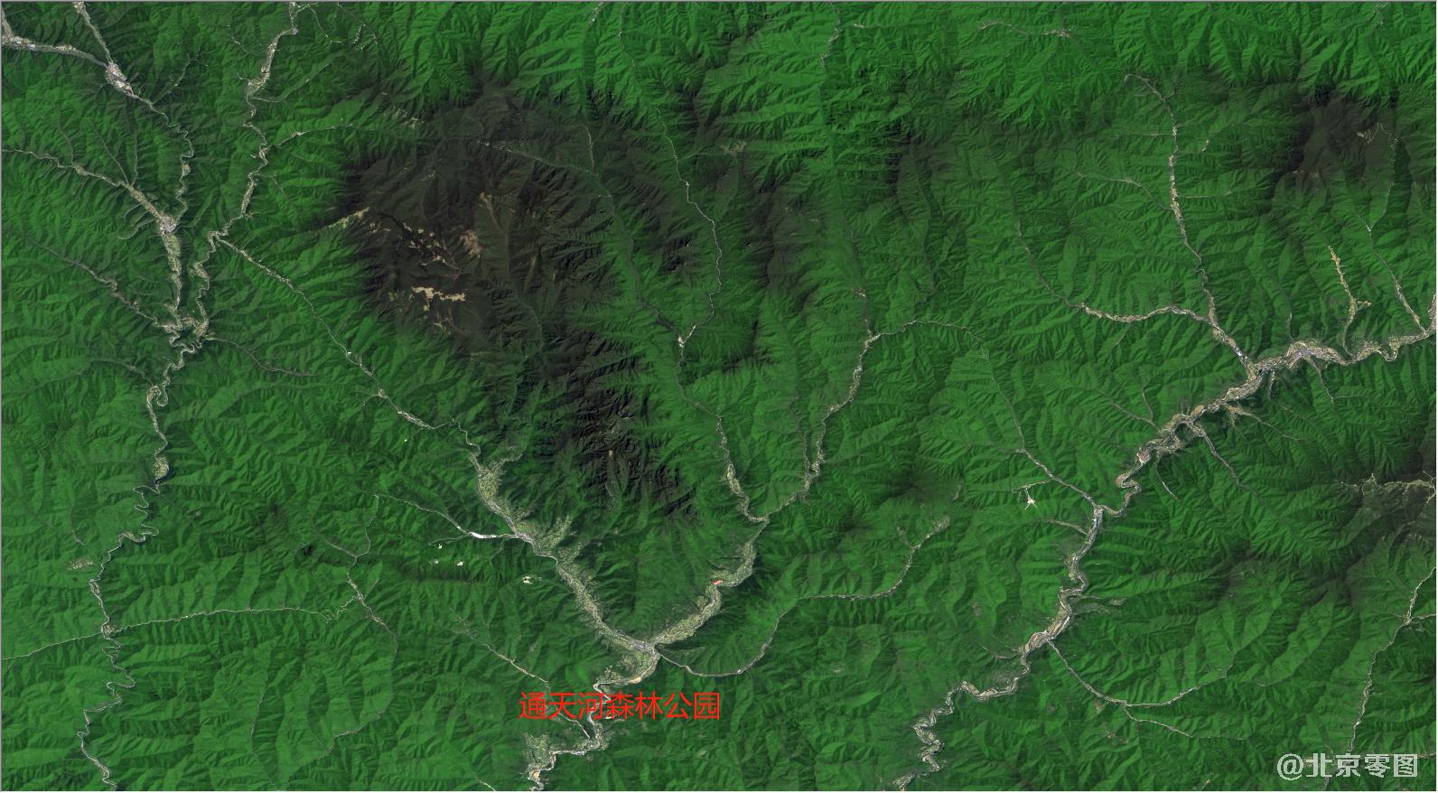 宝鸡市卫星影像图 - 通天河森林公园