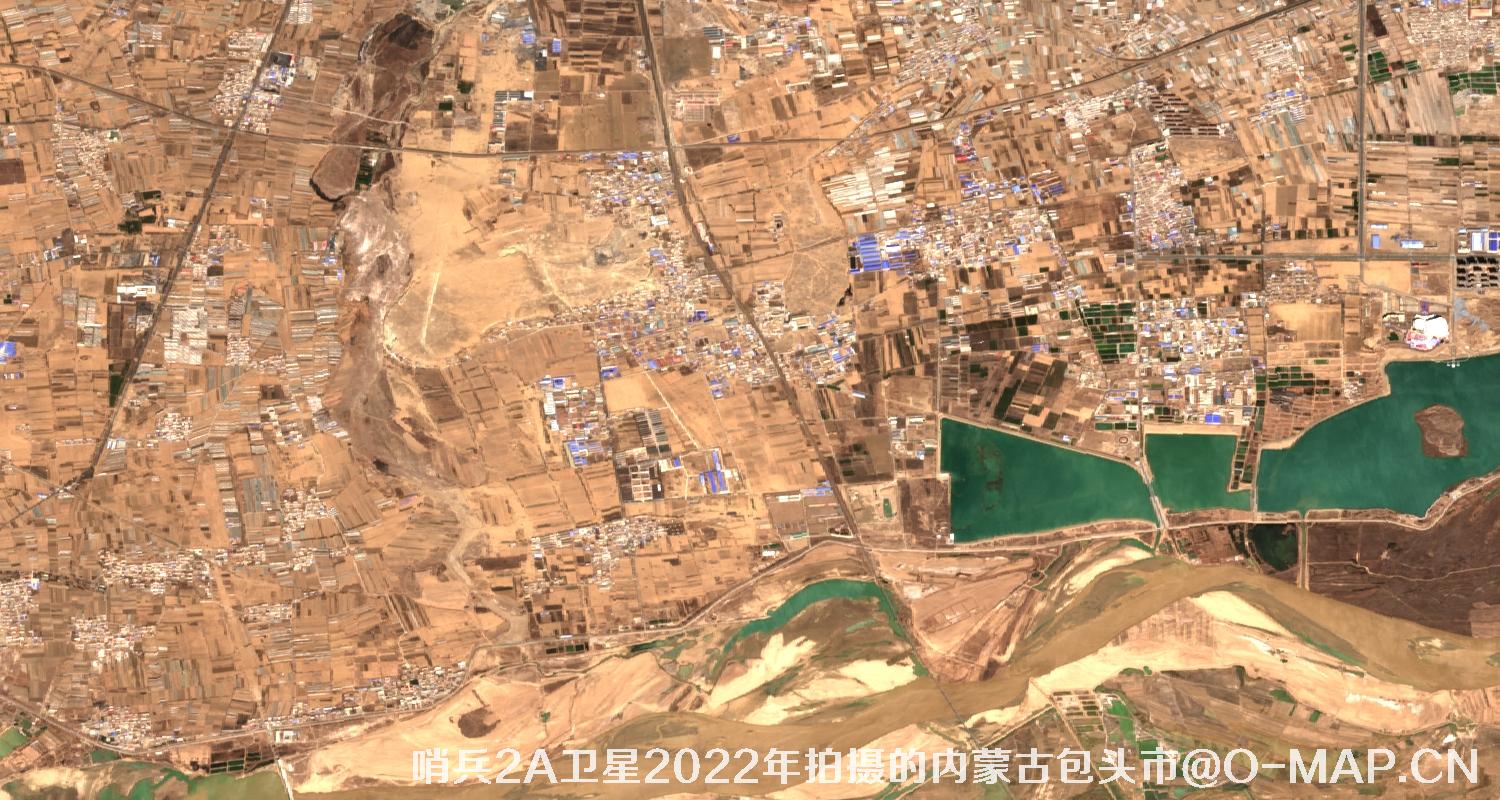 Sentinel2A卫星2022年4月份内蒙古包头市卫星图