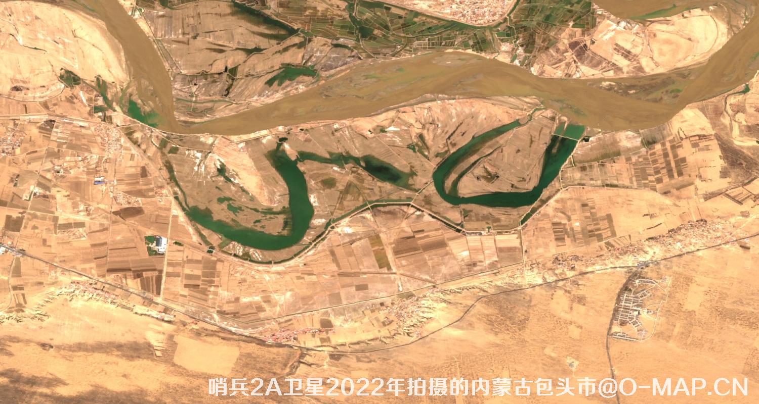 Sentinel2A卫星2022年4月份内蒙古包头市卫星图