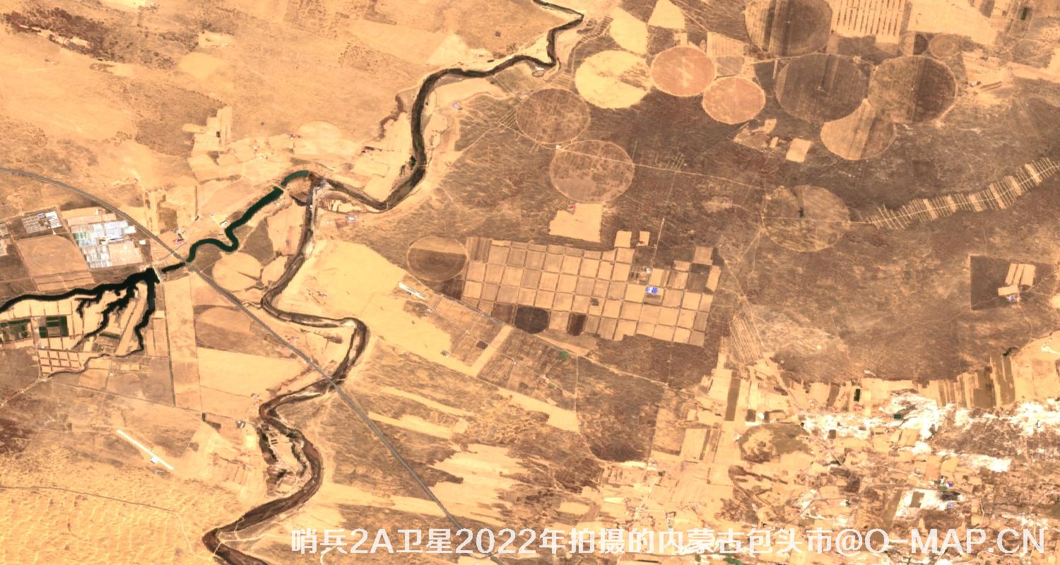 Sentinel2A卫星2022年4月份内蒙古包头市卫星图