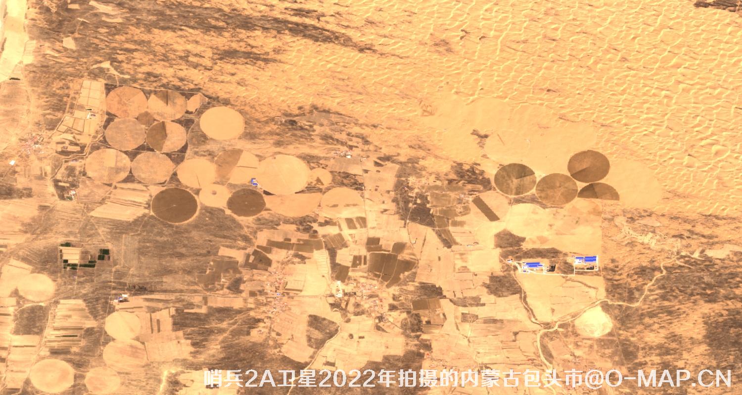 Sentinel2A卫星2022年4月份内蒙古包头市卫星图