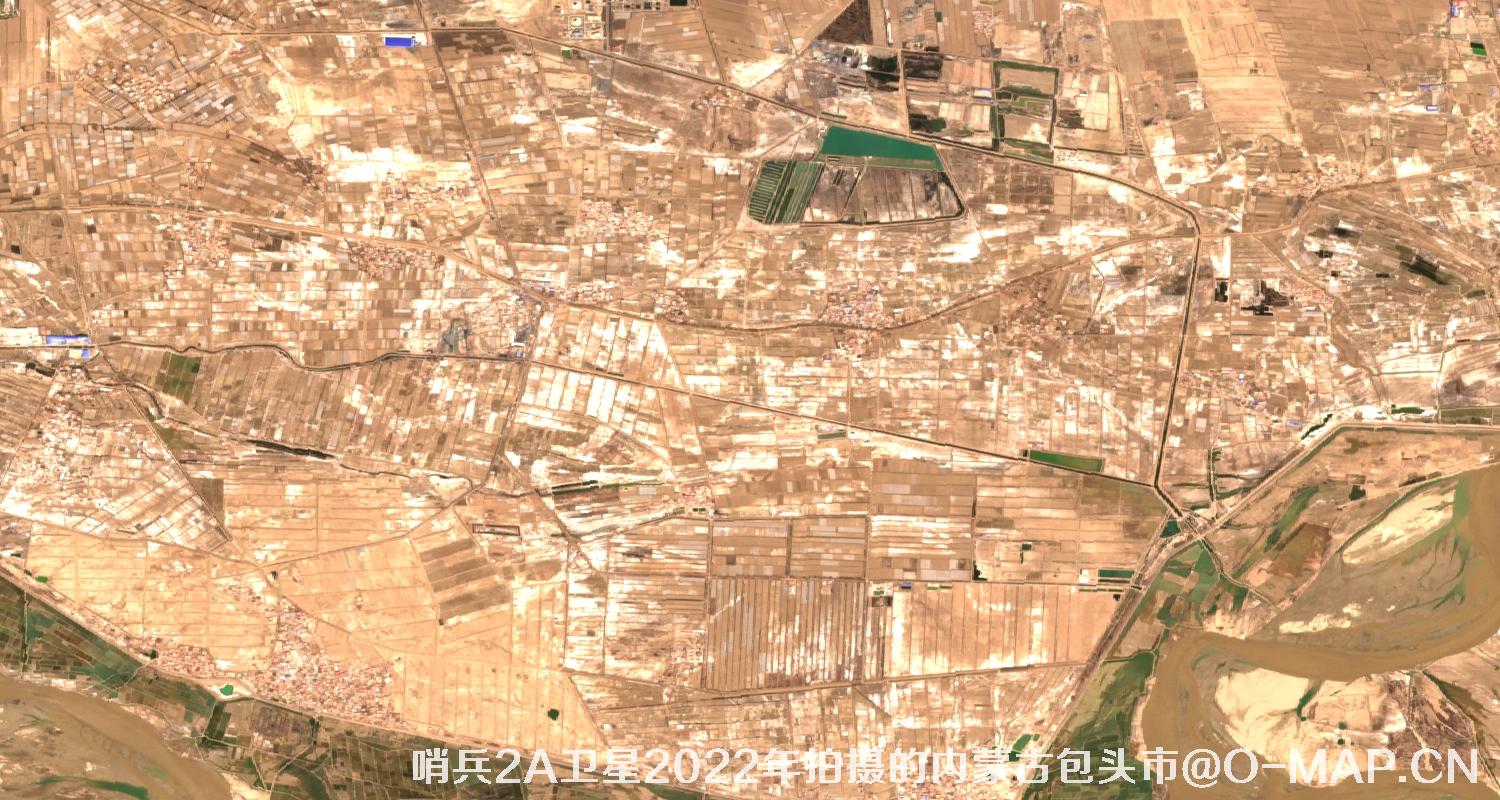 Sentinel2A卫星2022年4月份内蒙古包头市卫星图