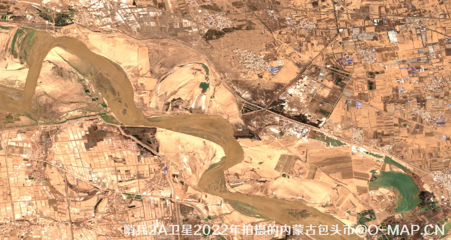 Sentinel2A卫星2022年4月份内蒙古包头市卫星图