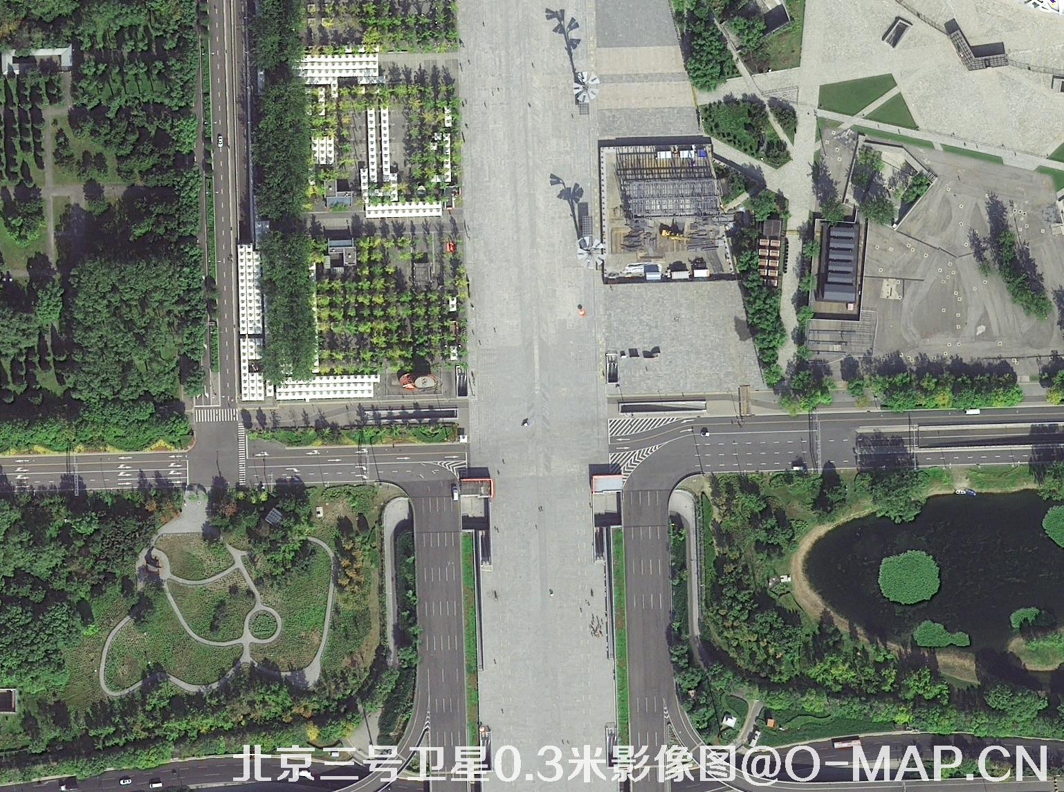 北京三号卫星拍摄的体育广场0.3米卫星地图