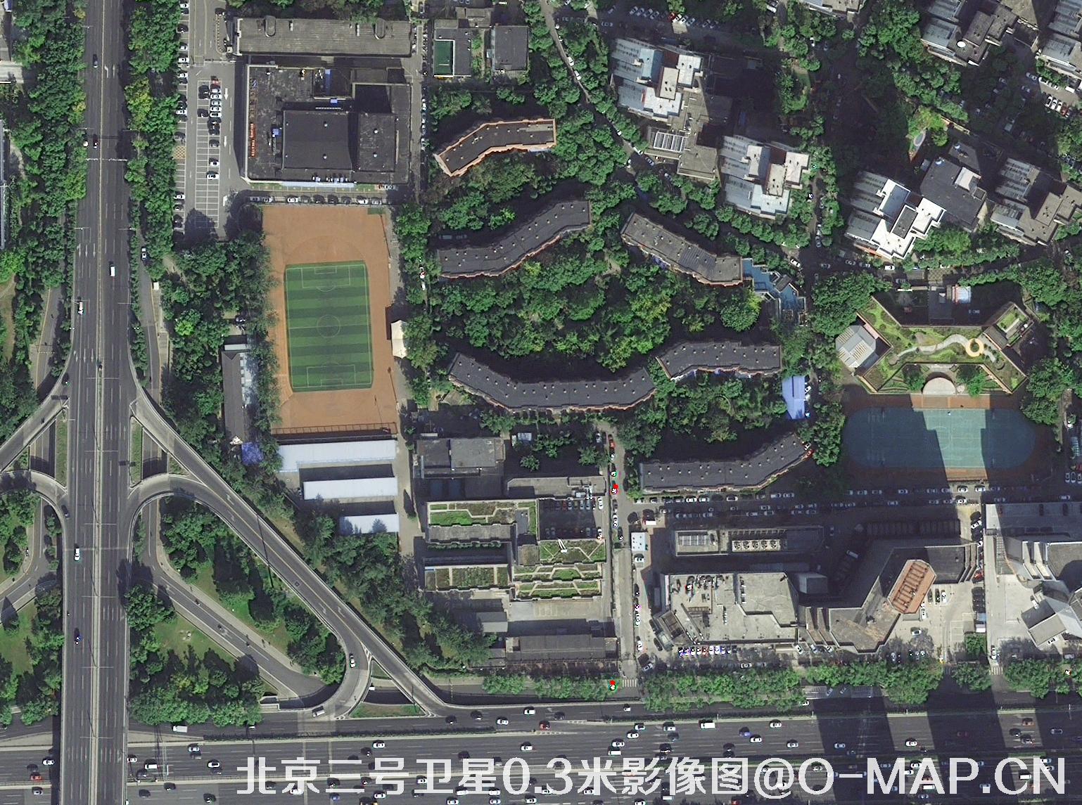 北京三号卫星拍摄的篮球场0.3米卫星地图