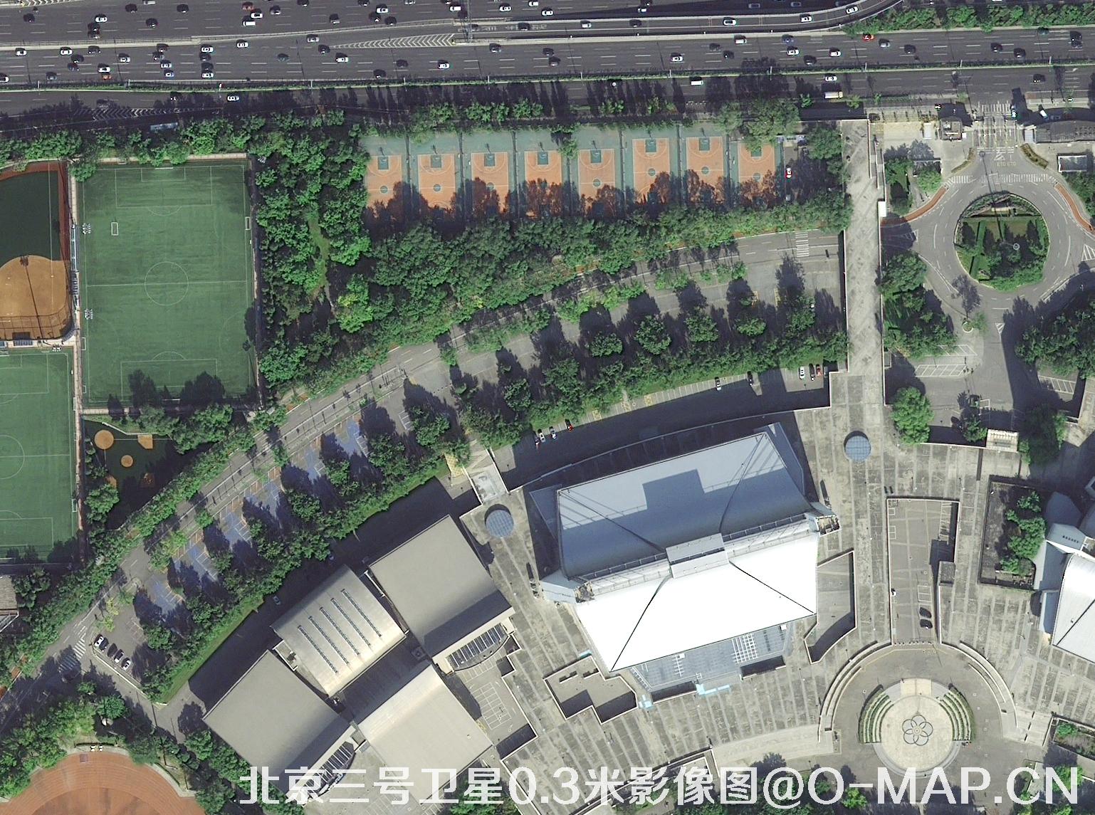 北京三号卫星拍摄的体育场0.3米卫星地图