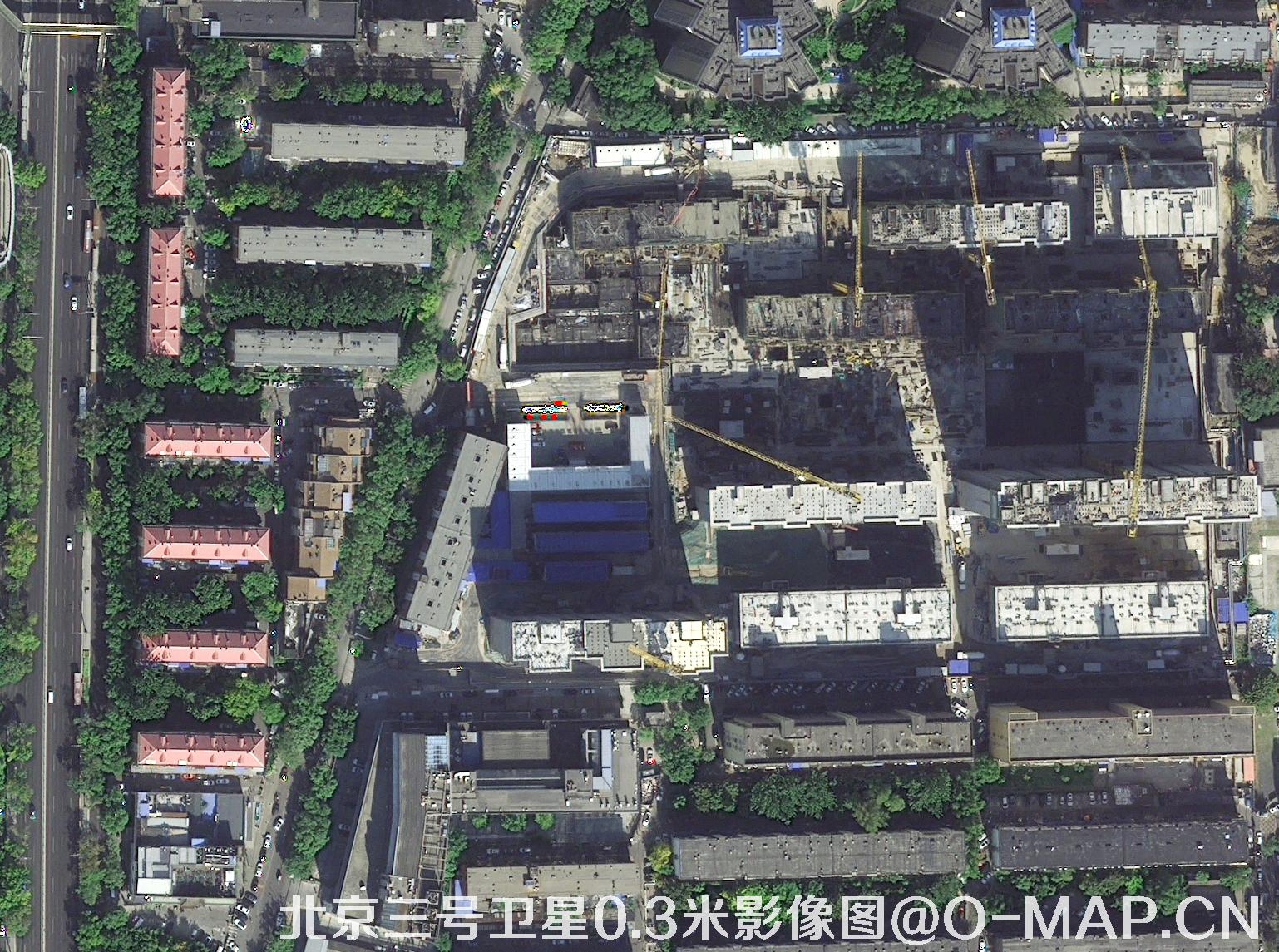 北京三号卫星拍摄的在建楼房0.3米卫星地图