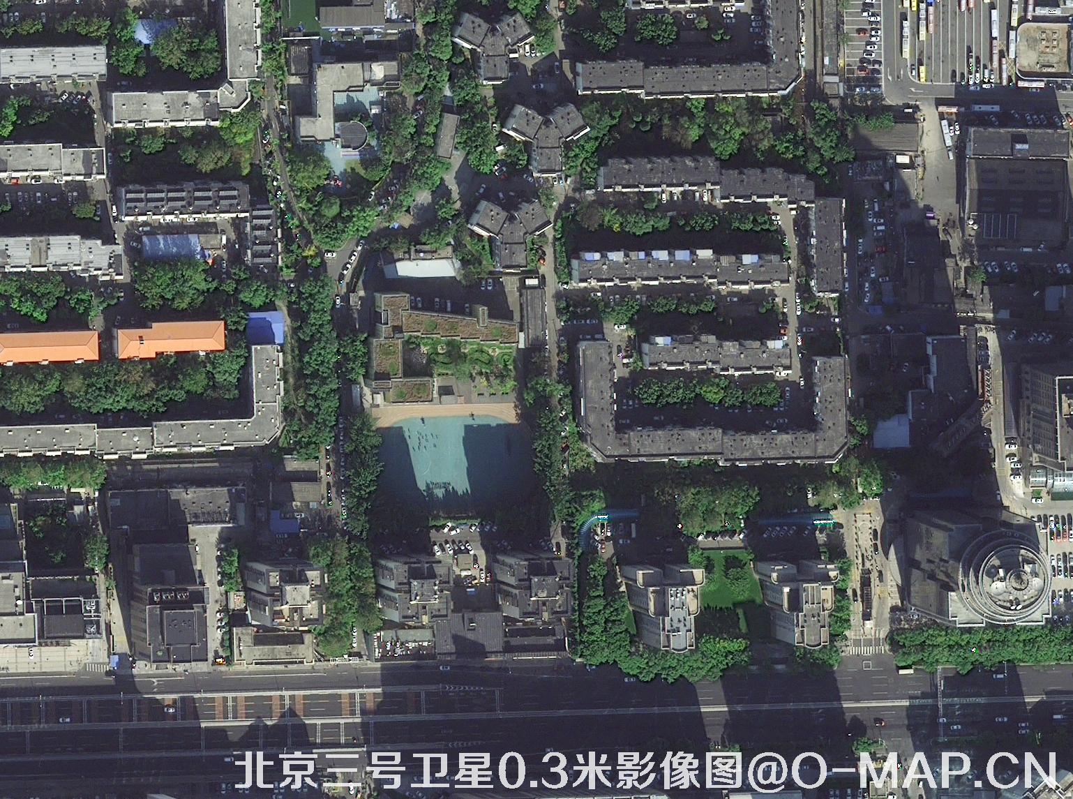 北京三号卫星拍摄的北京房屋0.3米卫星地图
