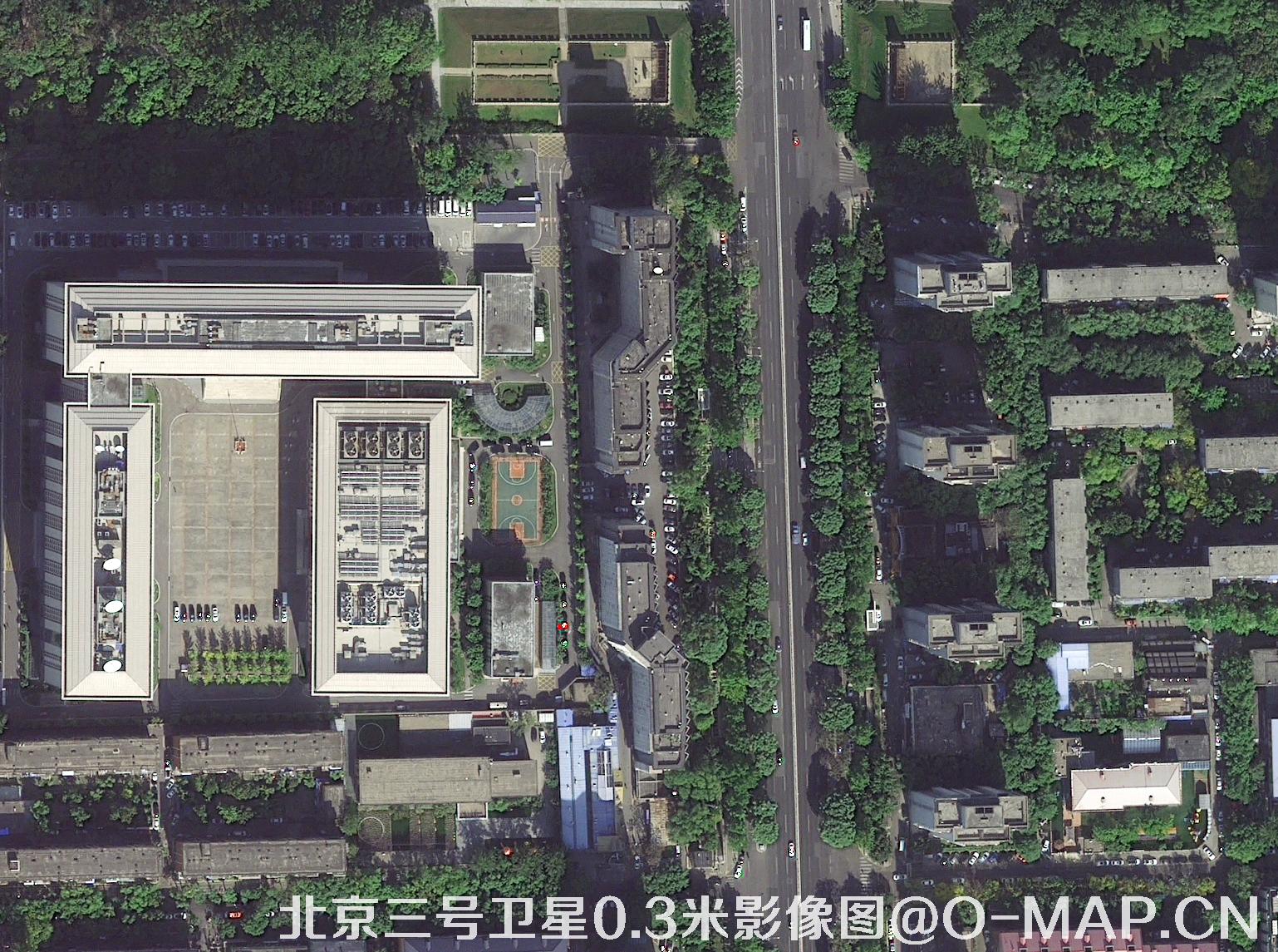 北京三号卫星拍摄的大型建筑0.3米卫星地图
