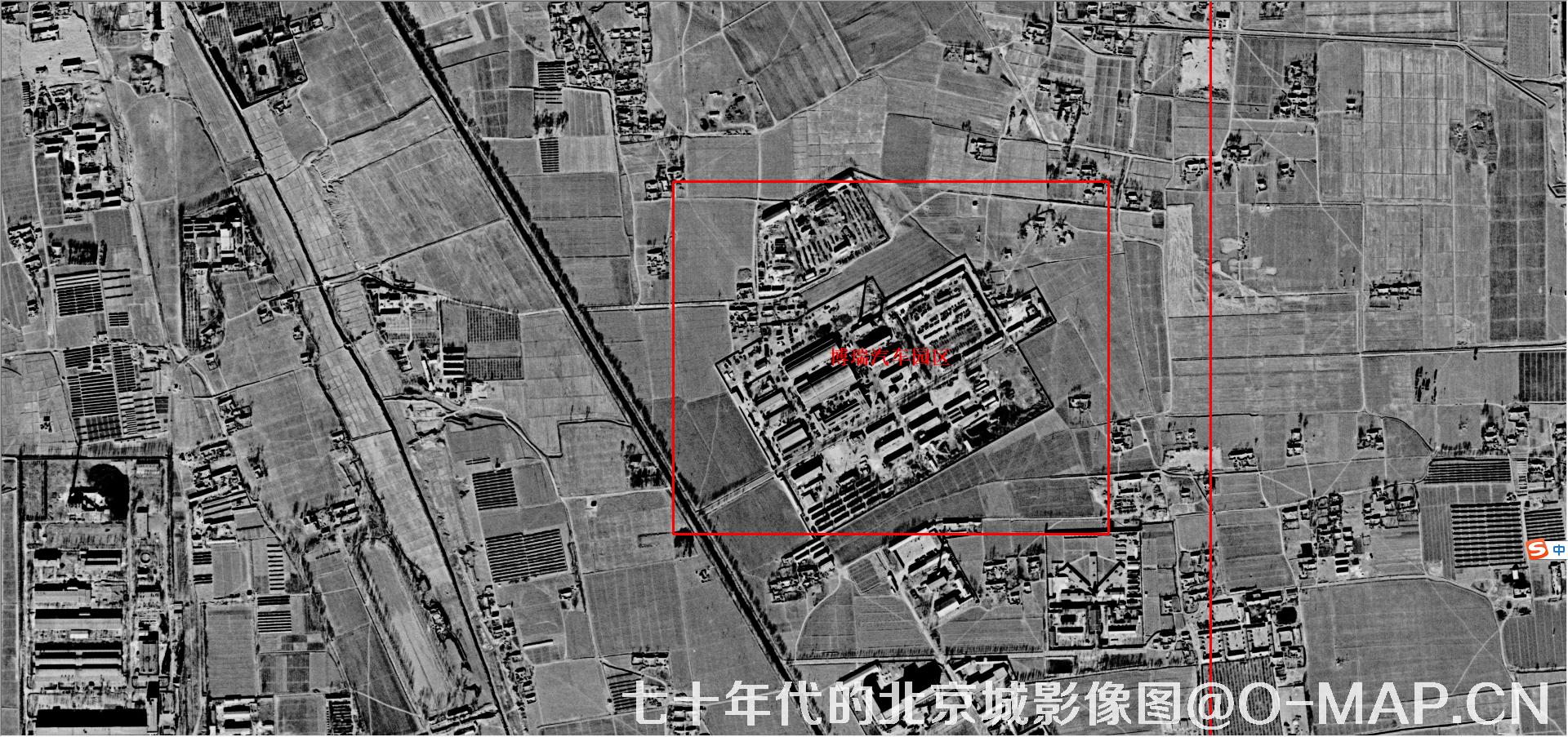 七十年代的北京博瑞汽车园区卫星历史影像图片