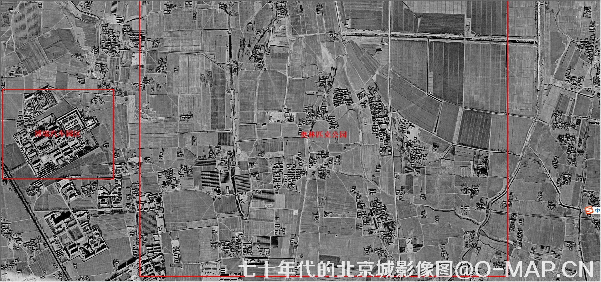七十年代的北京奥林匹克公园位置卫星历史影像图片
