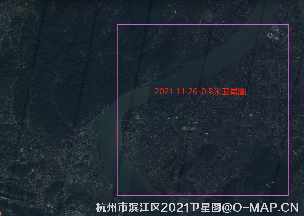 高景一号卫星拍摄的浙江省杭州市滨江区2021年11月份0.5米卫星图