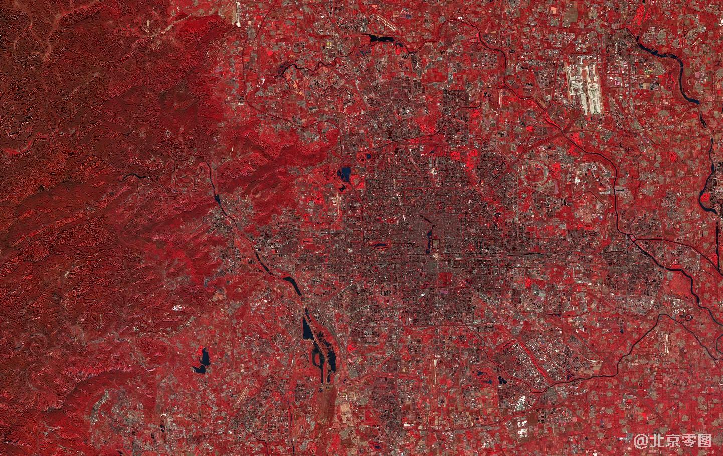 北京市假彩色卫星图