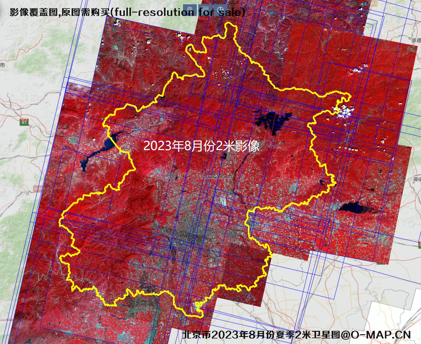 北京市2023年8月份夏季2米分辨率卫星图