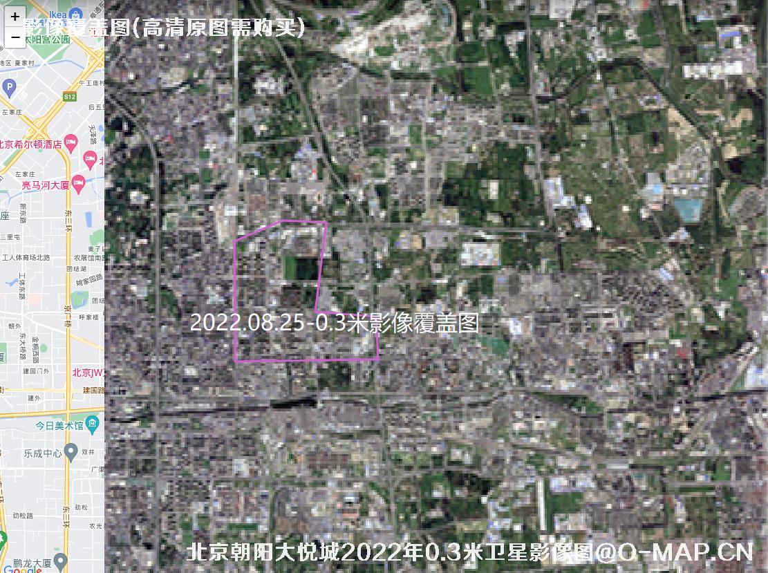 北京朝阳大悦城【2022年年0.3米-2023年0.5米】卫星图查询结果