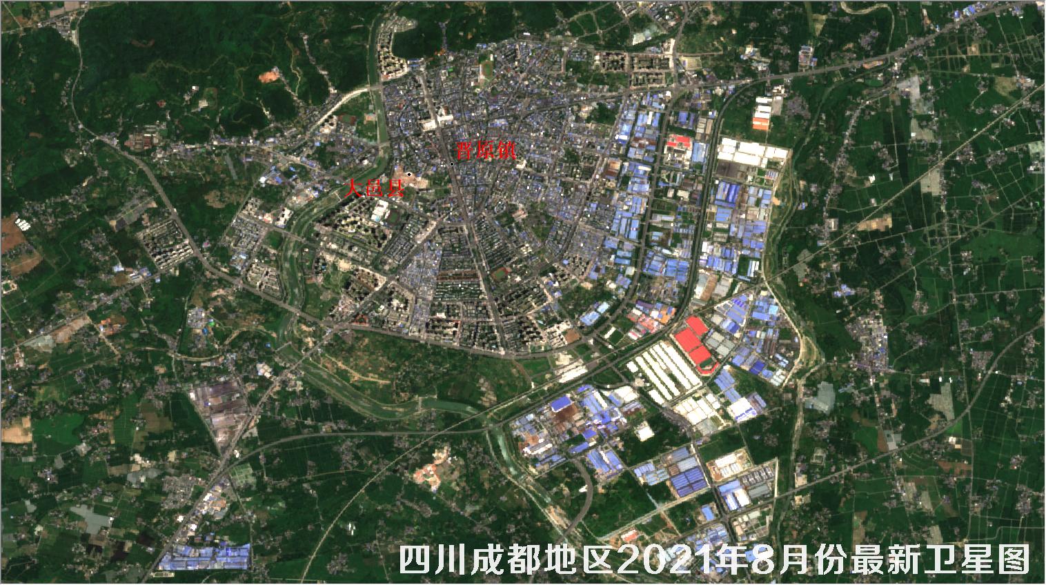 四川省成都地区2021年8月份最新卫星图