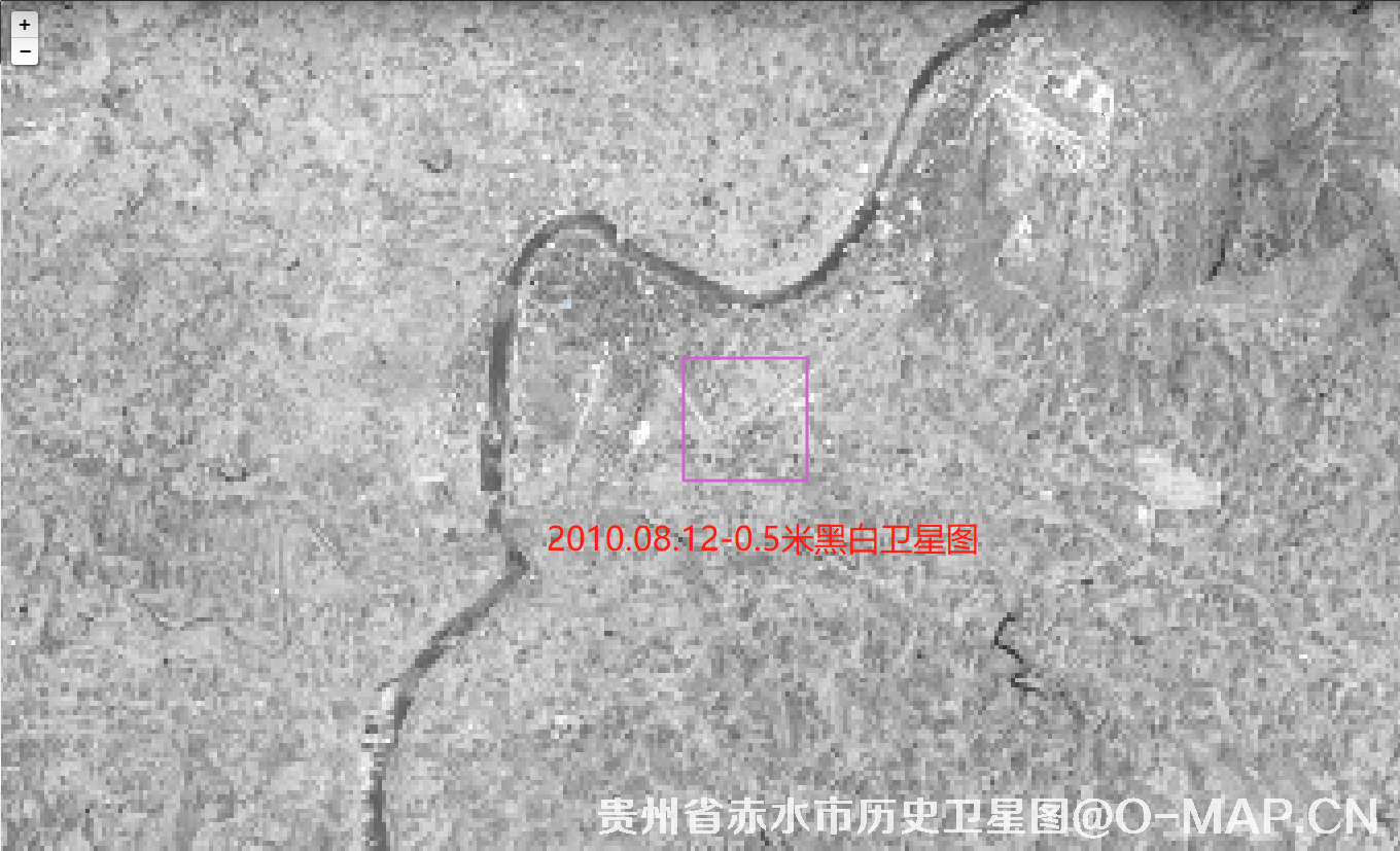 WorldView1卫星2010年拍摄的贵州省遵义市赤水市历史卫星图