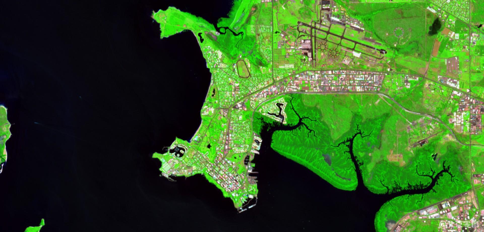 澳大利亚达尔文港2021年SWIR短波红外影像图