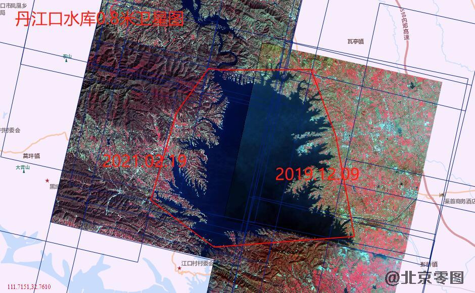 丹江口水库0.8米分辨率卫星图查询结果