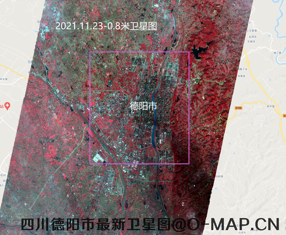 四川省德阳市2021年最新高清卫星图