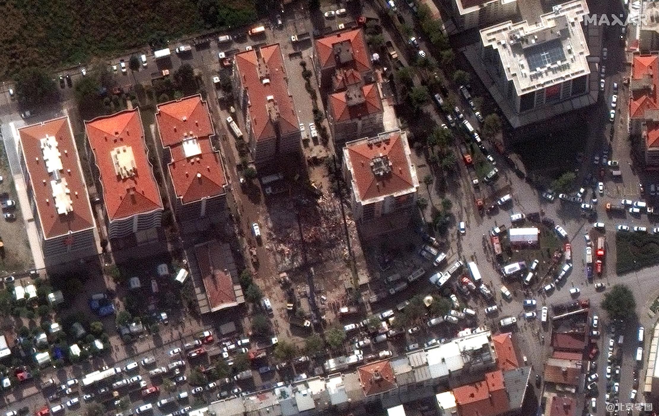 土耳其发生大地震卫星影像图