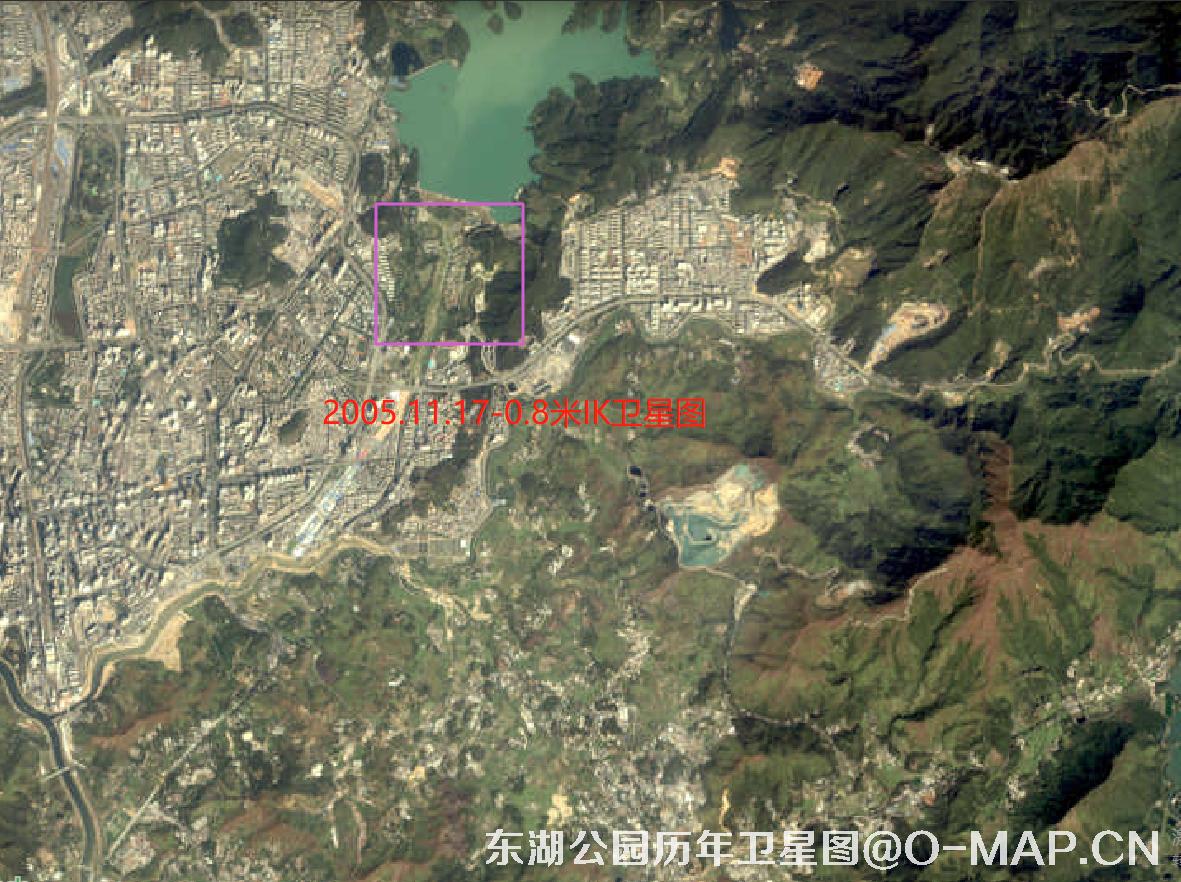 深圳东湖公园2005年IKONOS卫星图