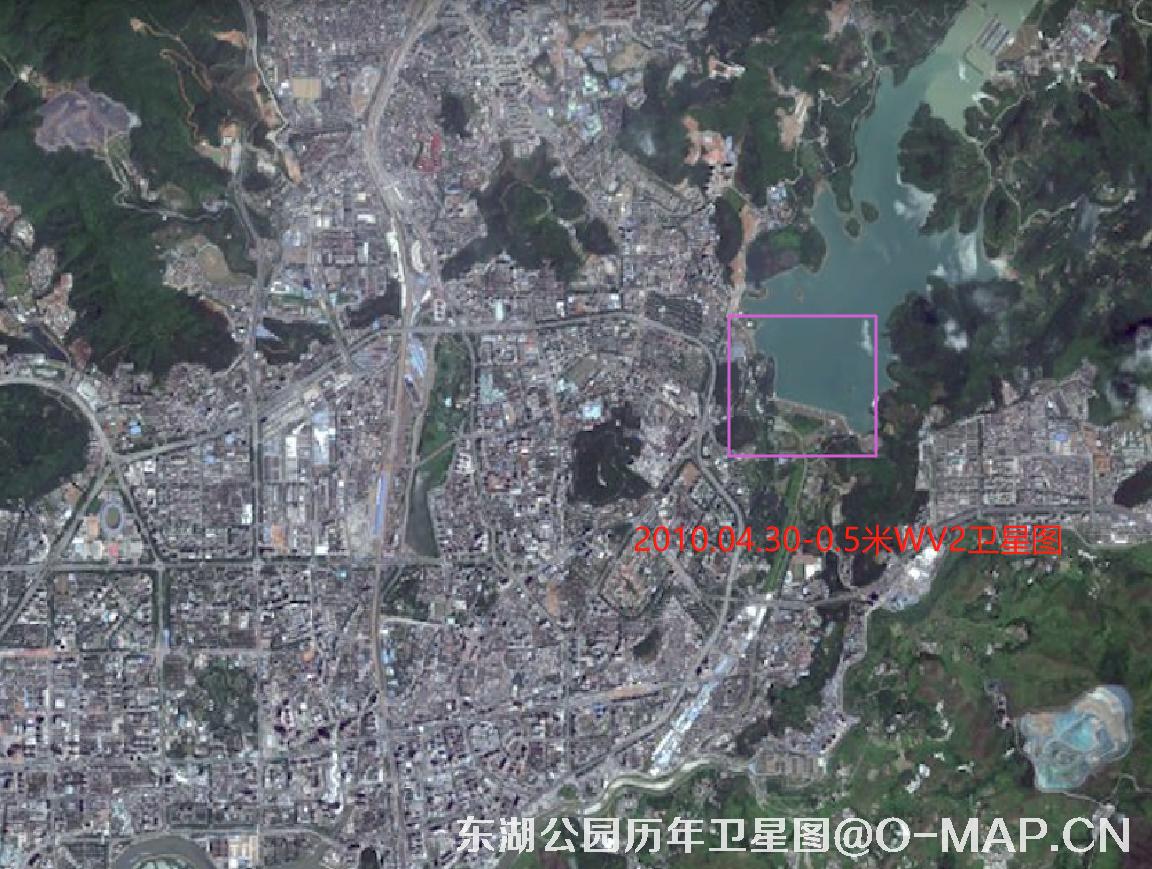 深圳东湖公园2010年WorldView2卫星图
