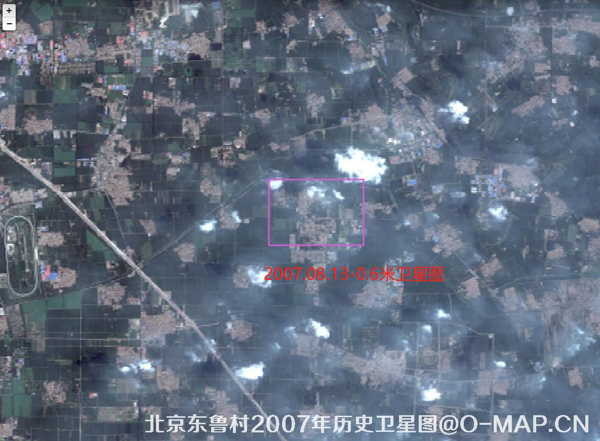 美国快鸟卫星2007年8月份拍摄的北京市通州区东鲁村卫星图