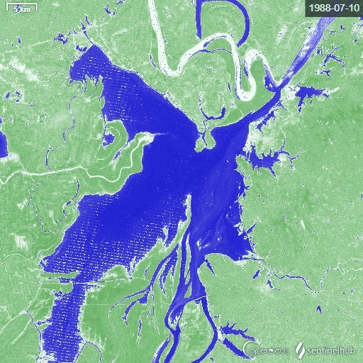 洞庭湖1984年到2013年水环境变化卫星图