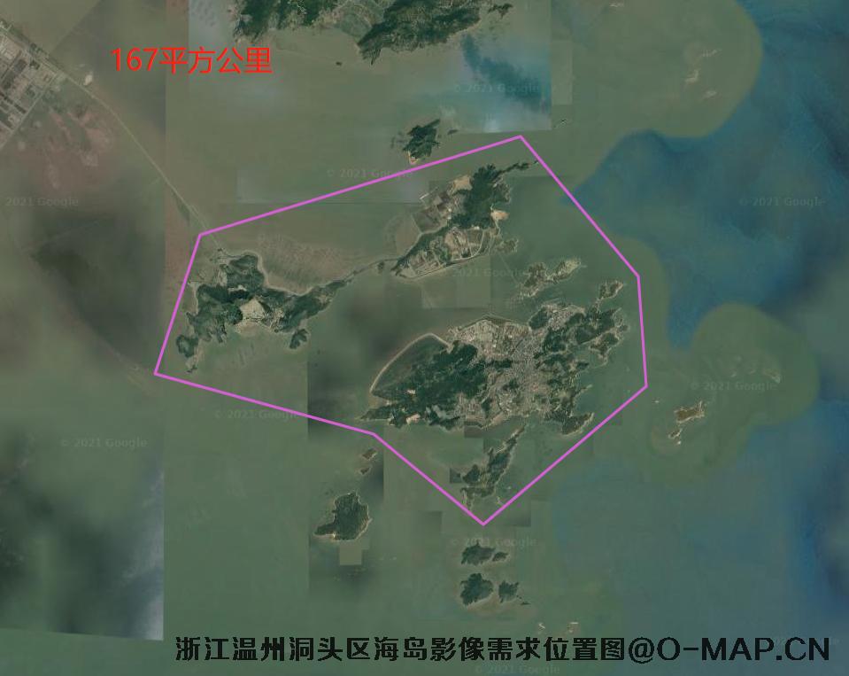 浙江省温州市洞头区海岛历史卫星图