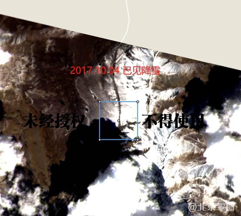 鄂拉山2017年初次降雪判定卫星影像图-已见降雪