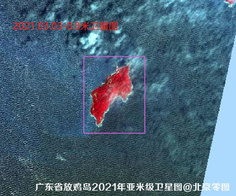 广东省放鸡岛2021年亚米级卫星图