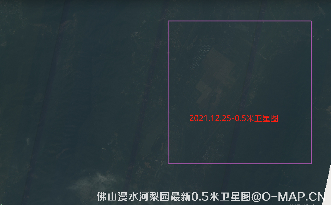 高景一号卫星2021年12月份拍摄的广东省佛山漫水河梨园0.5米卫星图