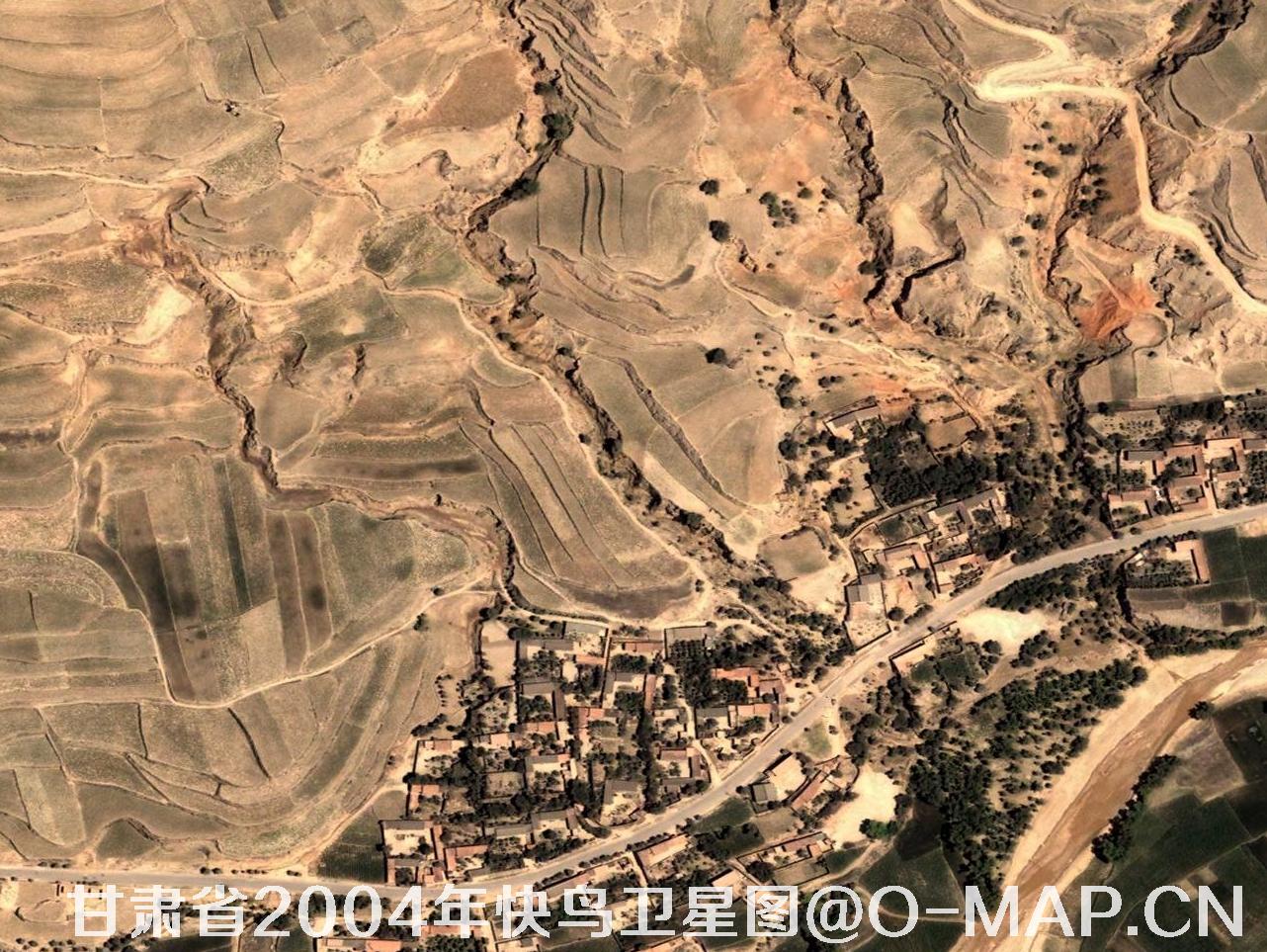快鸟卫星2004年拍摄的甘肃省东家乡卫星图