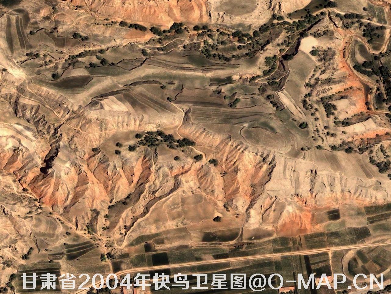 快鸟卫星2004年拍摄的甘肃省东家乡卫星图