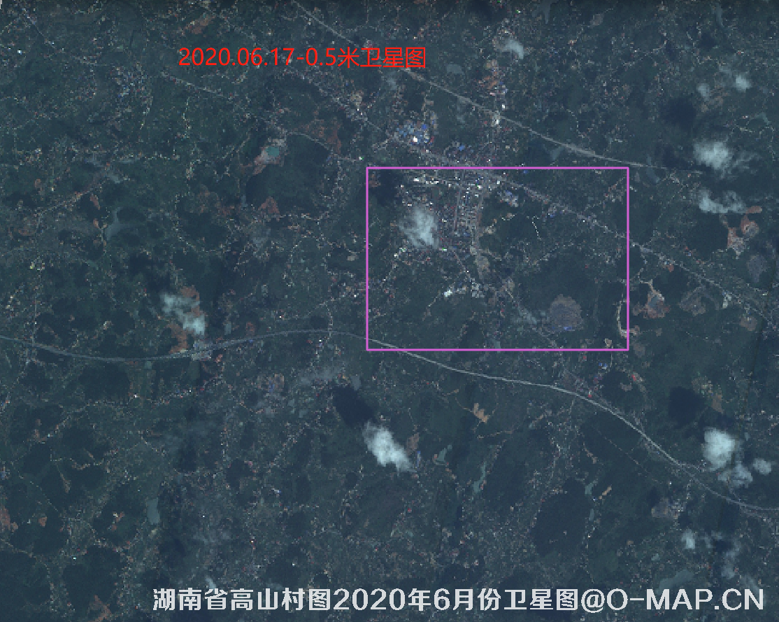 湖南省邵阳市高山村图2020年6月份卫星图
