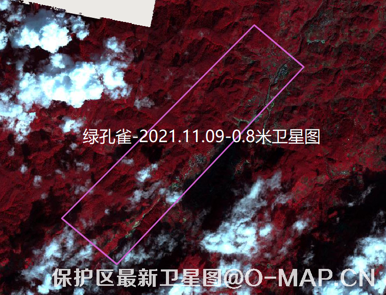 绿孔雀周边保护区2021年最新0.8米高分二号卫星图