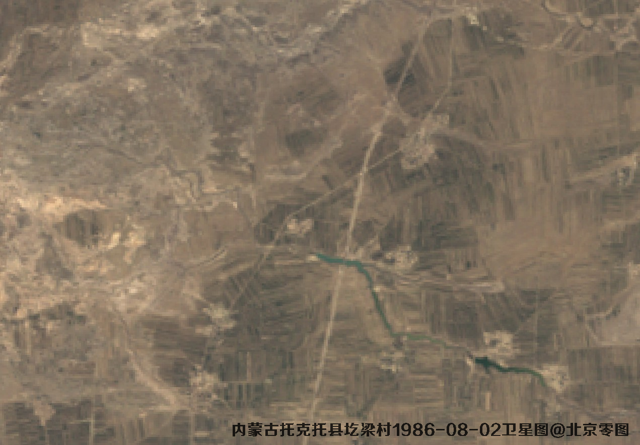 内蒙古托克托县圪梁村八十年代卫星图查询结果