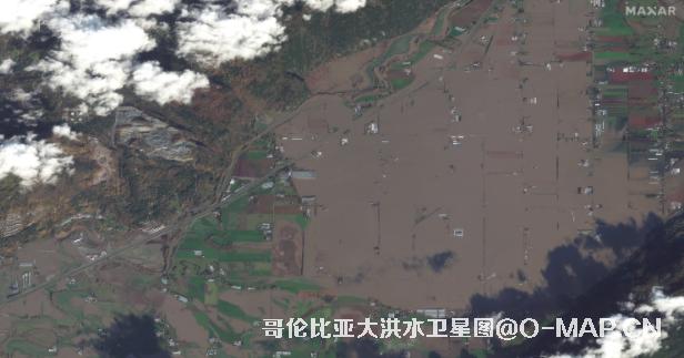 Maxar卫星拍摄的哥伦比亚省弗雷泽河洪水